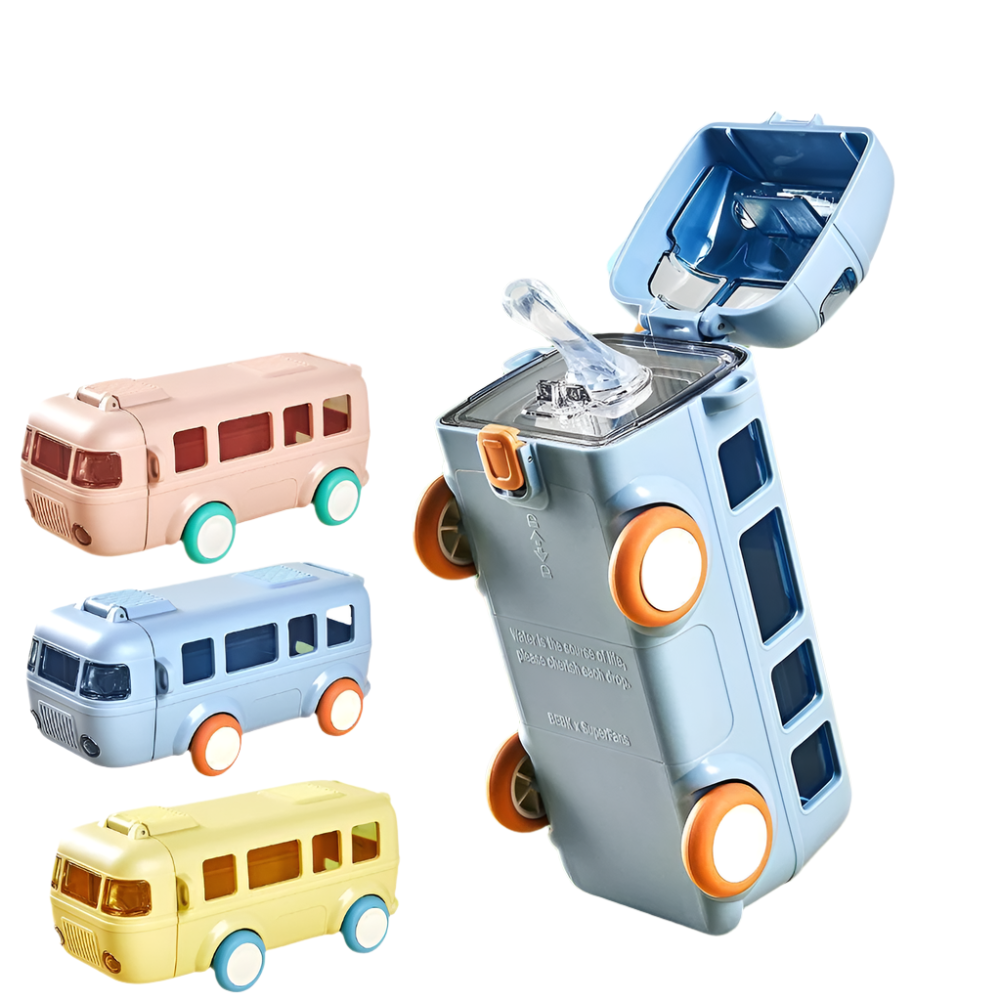 BusBottle | Les je dorst op een leuke en handige manier - Perfecte fles voor kinderen