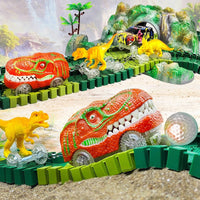 Thumbnail for Racing Dinosaur Train Set | Imaginative Train Track Set for Unprecedented Play Fun - Including Extra Dino and Train Car
