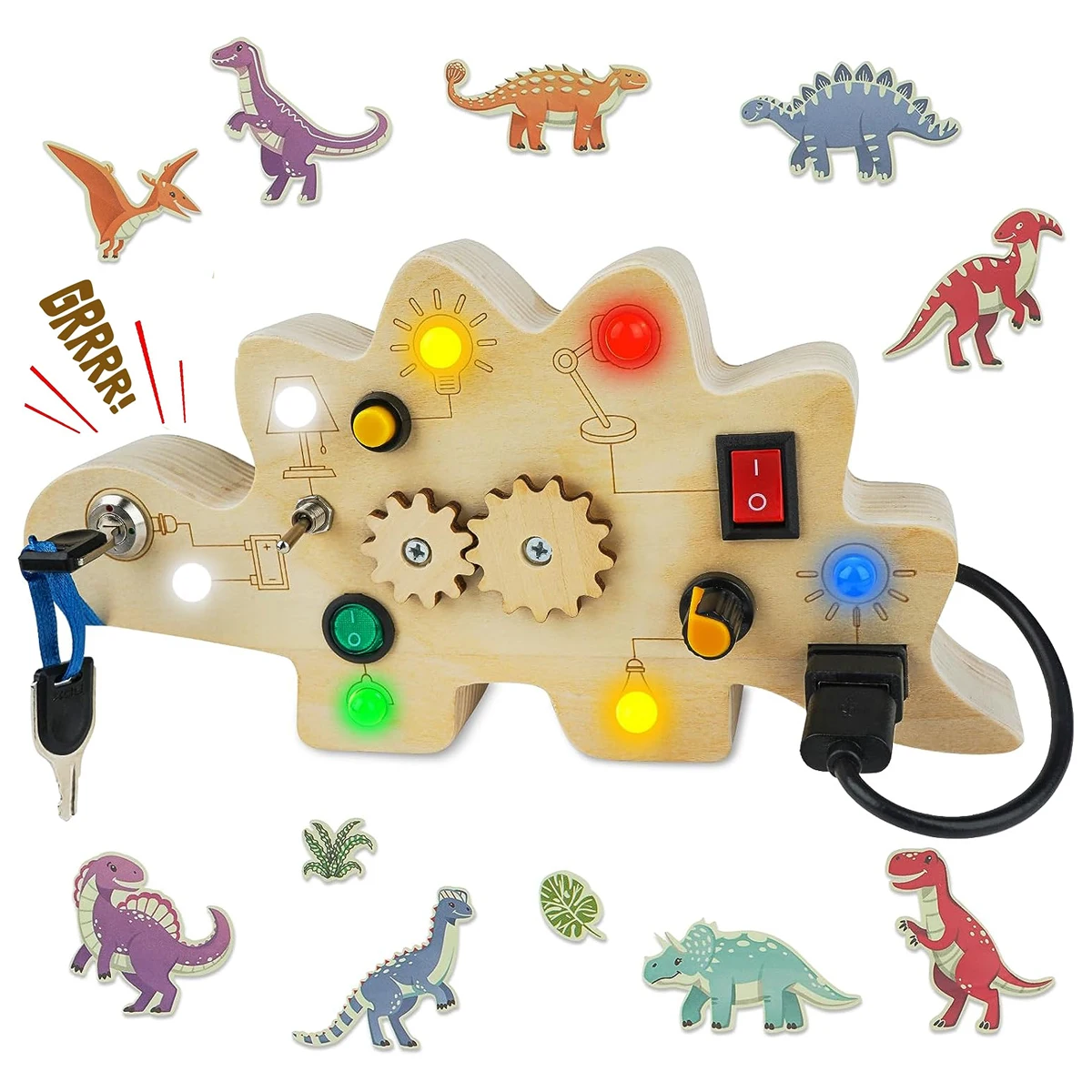 Toystar Ecotoys DinoSpark | Montessori LED Game Board - Educational Baby Toys - Montessori LED Speelbord - Educatief Baby ...