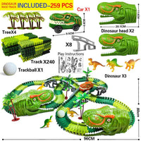 Thumbnail for Racing Dinosaur Train Set | Imaginative Train Track Set for Unprecedented Play Fun - Including Extra Dino and Train Car