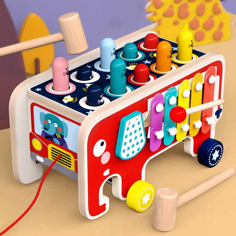 Toystar ElefunPlay | Discover, Beat and Learn - Wooden Mallet and Xylophone Game for Kids - Ontdek, sla en leer - Houten h...