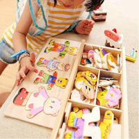 Thumbnail for Toystar EcoToys Cartoon Bear Clothing Puzzle | Educational Wooden Game - Learn with Clothes Changes - Educatief Houten Spe...