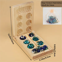 Thumbnail for Toystar EcoToys Mancala Game Set | Foldable Wooden Board Game with Multicolor Beads - Family Fun for Kids & Adults - Opvou...