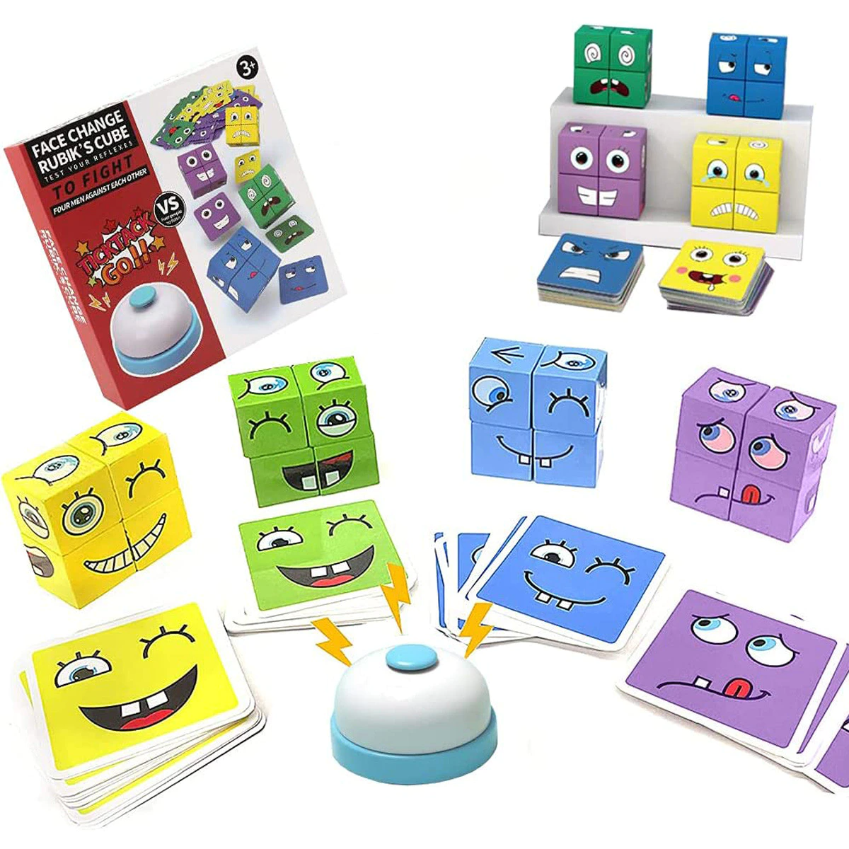 Face Expression Cubes | Stimulates Thinking Training and Creative Play - Block Puzzle for Children