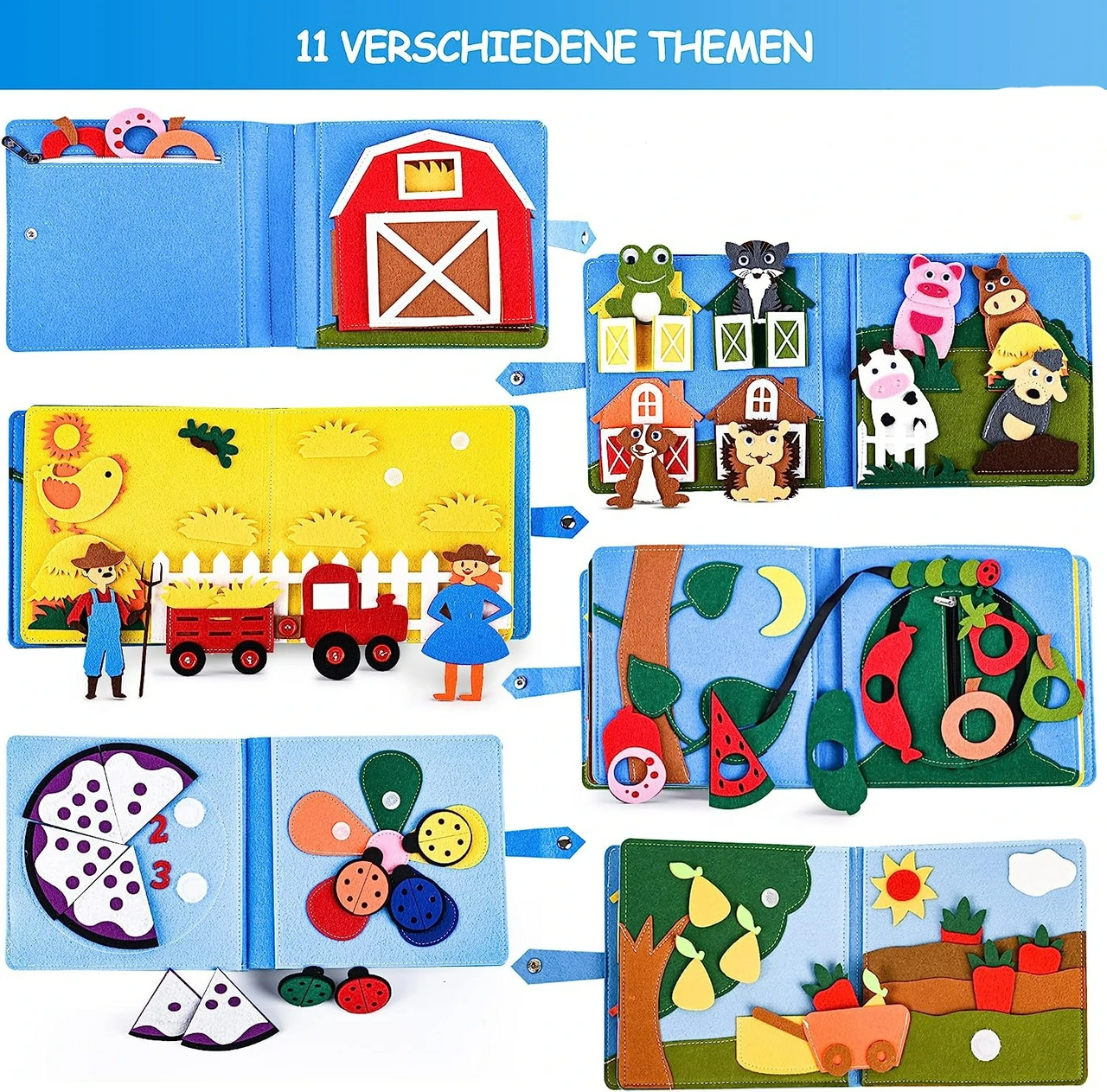 Toystar FarmFables | Stimulate Young Minds - Educational Felt Book for Toddlers - Stimuleer Jonge Geesten - Educatief Vilt...
