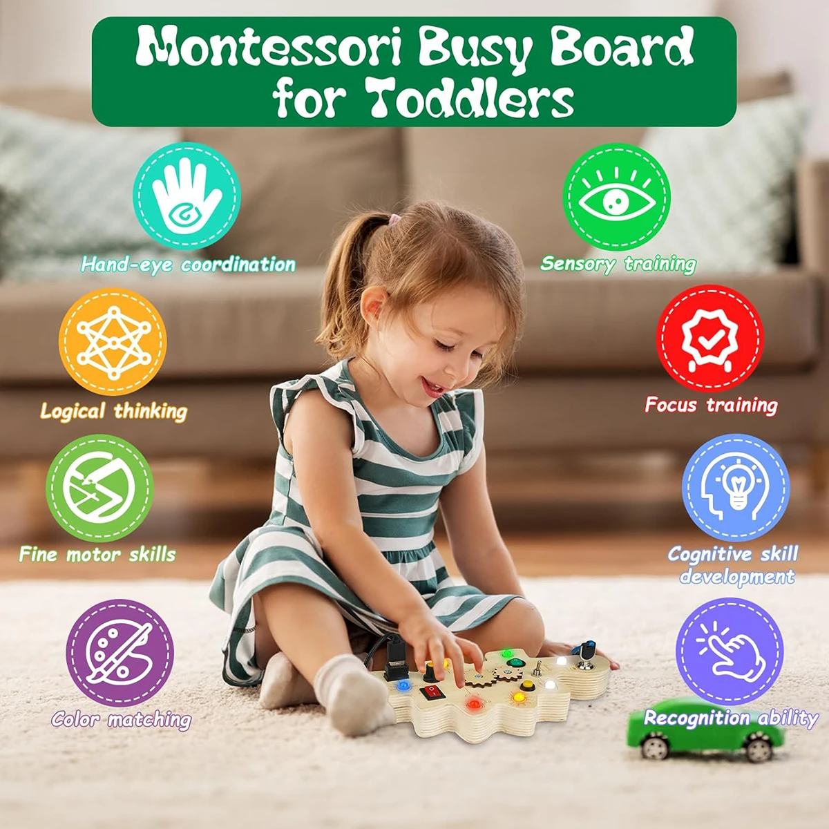 Toystar Ecotoys DinoSpark | Montessori LED Game Board - Educational Baby Toys - Montessori LED Speelbord - Educatief Baby ...
