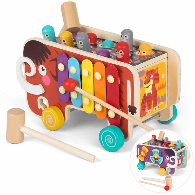 Toystar ElefunPlay | Discover, Beat and Learn - Wooden Mallet and Xylophone Game for Kids - Ontdek, sla en leer - Houten h...