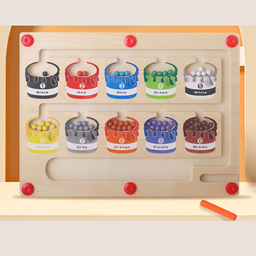 Toystar Magnetix Color-Maze Puzzle | Discover Colors & Numbers - Educational Montessori Toys - Ontdek Kleuren & Cijfers - ...