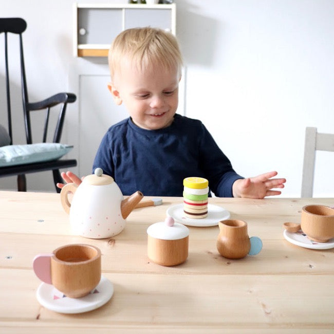 Toystar EcoToys Wooden Tea Service | Create unforgettable moments - Beautiful wooden accessories - Creëer onvergetelijke m...
