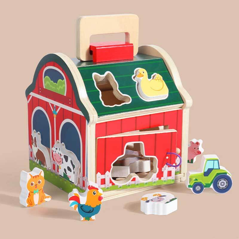 Toystar FarmyPlay | Educational and fun - Wooden sorting farm with farm animals and shapes - Leerzaam en leuk - Houten sor...