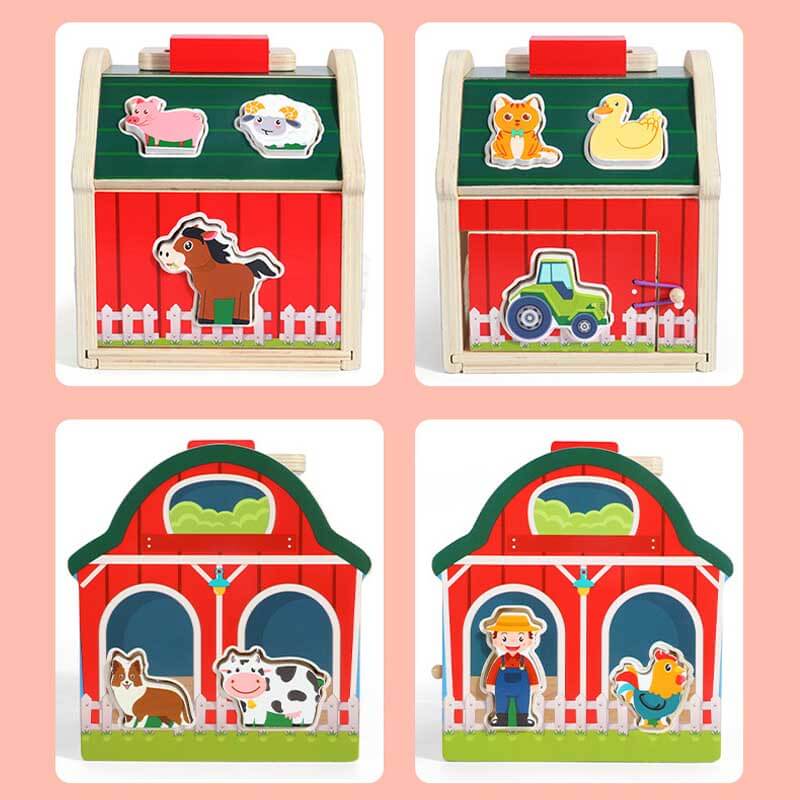 Toystar FarmyPlay | Educational and fun - Wooden sorting farm with farm animals and shapes - Leerzaam en leuk - Houten sor...