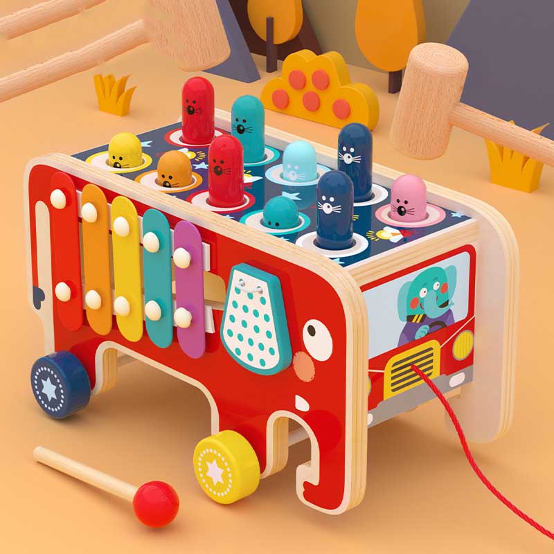 Toystar ElefunPlay | Discover, Beat and Learn - Wooden Mallet and Xylophone Game for Kids - Ontdek, sla en leer - Houten h...
