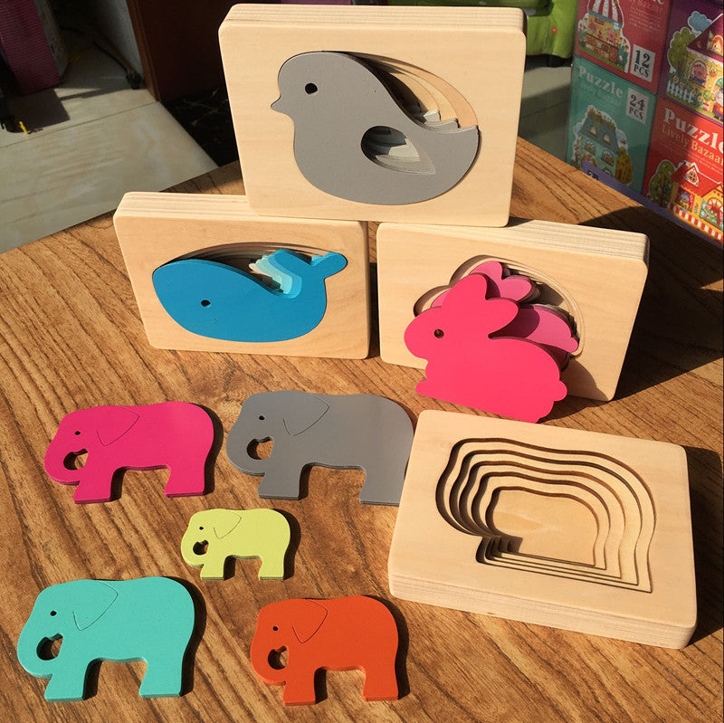 Toystar EcoToys Animato™ | Encourage playful learning - Animals 3D Wooden Puzzle - Stimuleer spelenderwijs leren - Dieren ...
