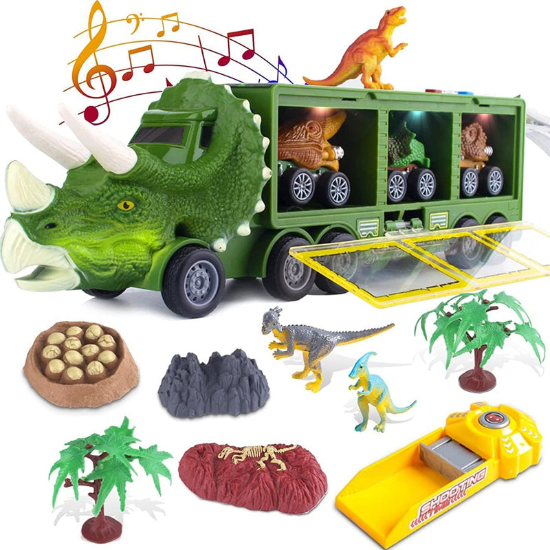 Toystar Musical Dinosaur Truck | Fun Dinosaur Transporter Toy - Encourages creative play and motor skills - Prettige Dinos...