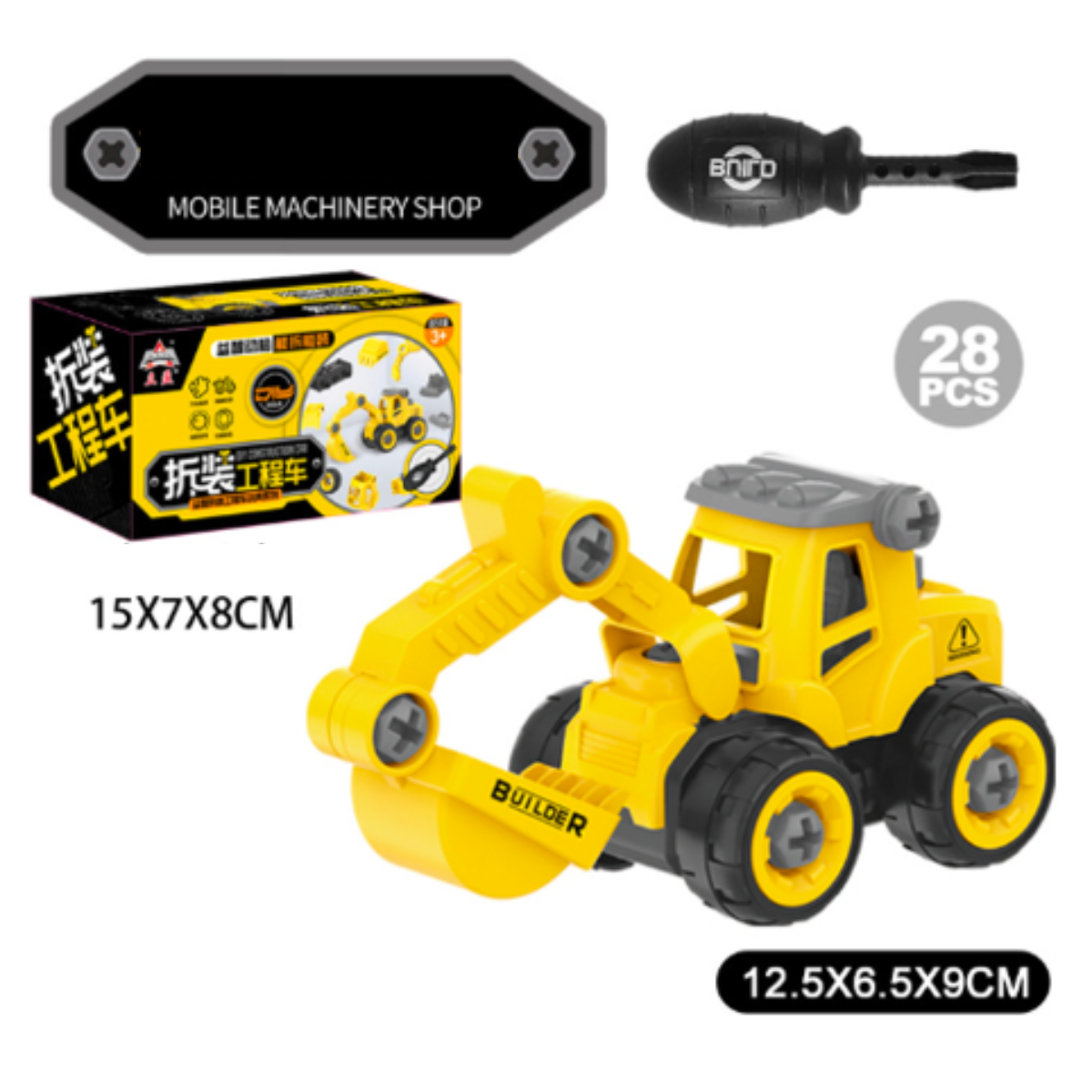 Toystar BuildMaster | Stimulate your child's creativity - construction playset with excavator, tractor and more - stimulee...