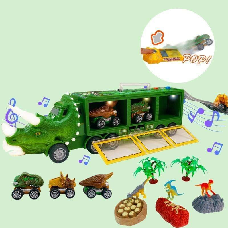 Musical Dinosaur Truck | Fun Dinosaur Transporter Toy - Encourages creative play and motor skills