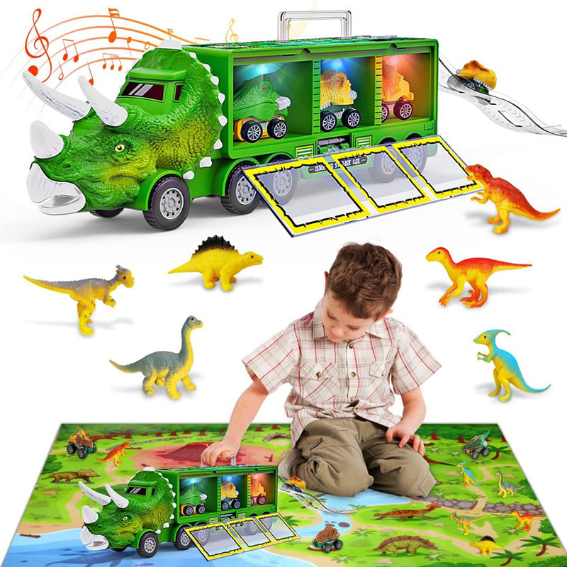 Musical Dinosaur Truck | Fun Dinosaur Transporter Toy - Encourages creative play and motor skills