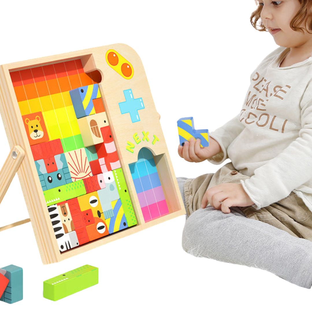 Toystar EcoToys Tetrino | Play, learn and develop creative thinking - Montessori puzzle for children - Speel, leer en ontw...