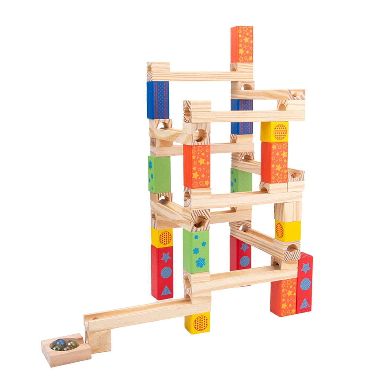 Toystar Ecotoys MarbleMaster | Creative Fun - Wooden Marble Track Building Toys - Creatief Plezier - Houten Knikkerbaan Bo...