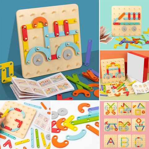 Toystar Ecotoys GeoFun Board | Discover fun and learning in one - Montessori geometry toys - Ontdek plezier en leren in éé...
