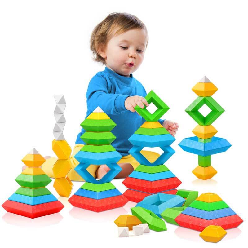 Toystar StackyPyramid | Build and discover - 3D pyramid stacking blocks for children - Bouw en ontdek - 3D piramide stapel...