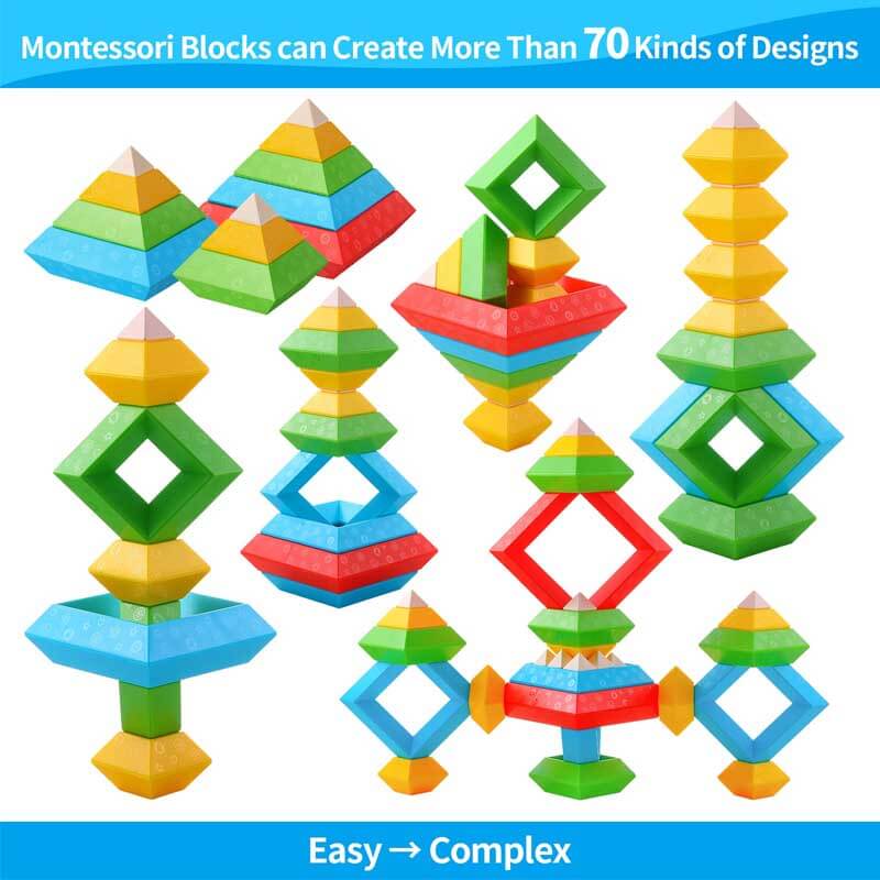 Toystar StackyPyramid | Build and discover - 3D pyramid stacking blocks for children - Bouw en ontdek - 3D piramide stapel...