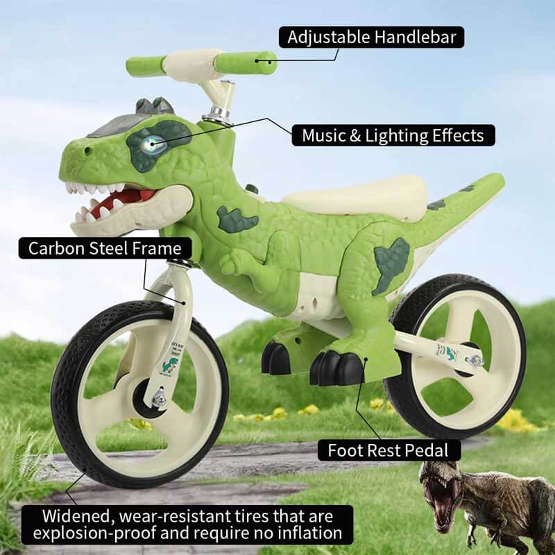Toystar Dino Balance Bike for Toddlers – Tough T-Rex Bike with Adjustable Handlebars - Bestseller - Loopfiets kind (5)