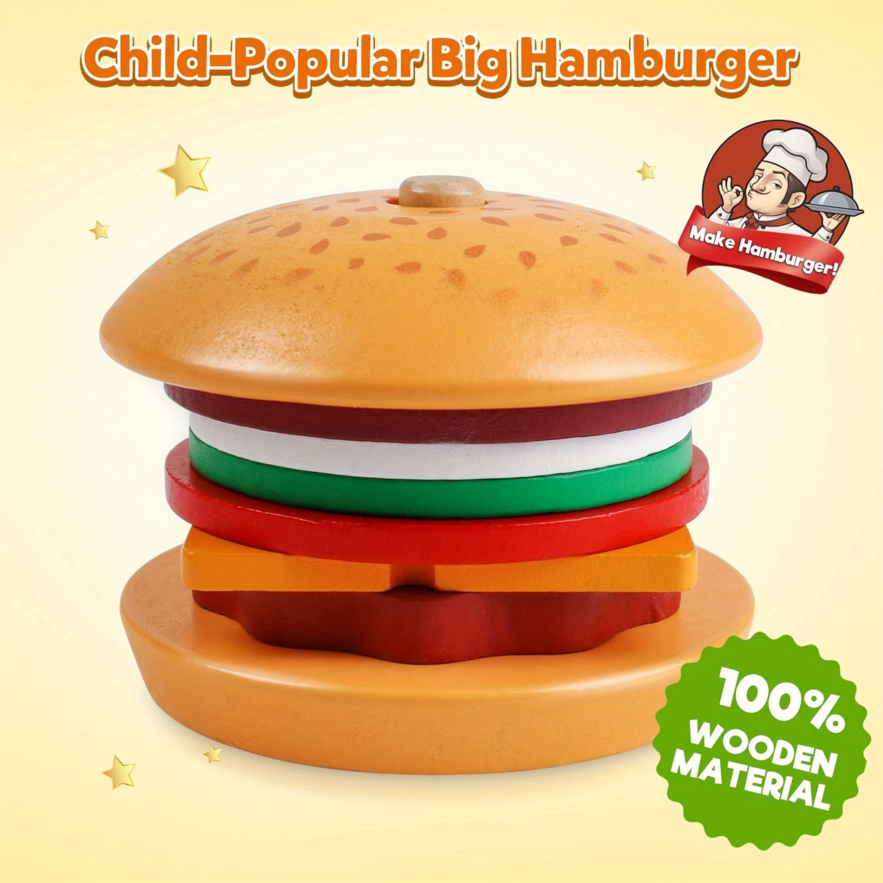 Toystar Ecotoys BurgerMaster | Playful Stacking - Educational Montessori Stacking Toys for Toddlers and Preschoolers - Spe...