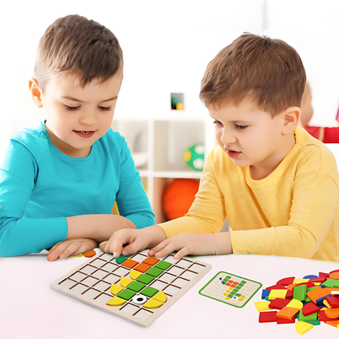 Toystar EcoToys ThinkMatch | Improves logical thinking - Imaginative Wooden Educational Puzzle Set - Verbetert logisch den...