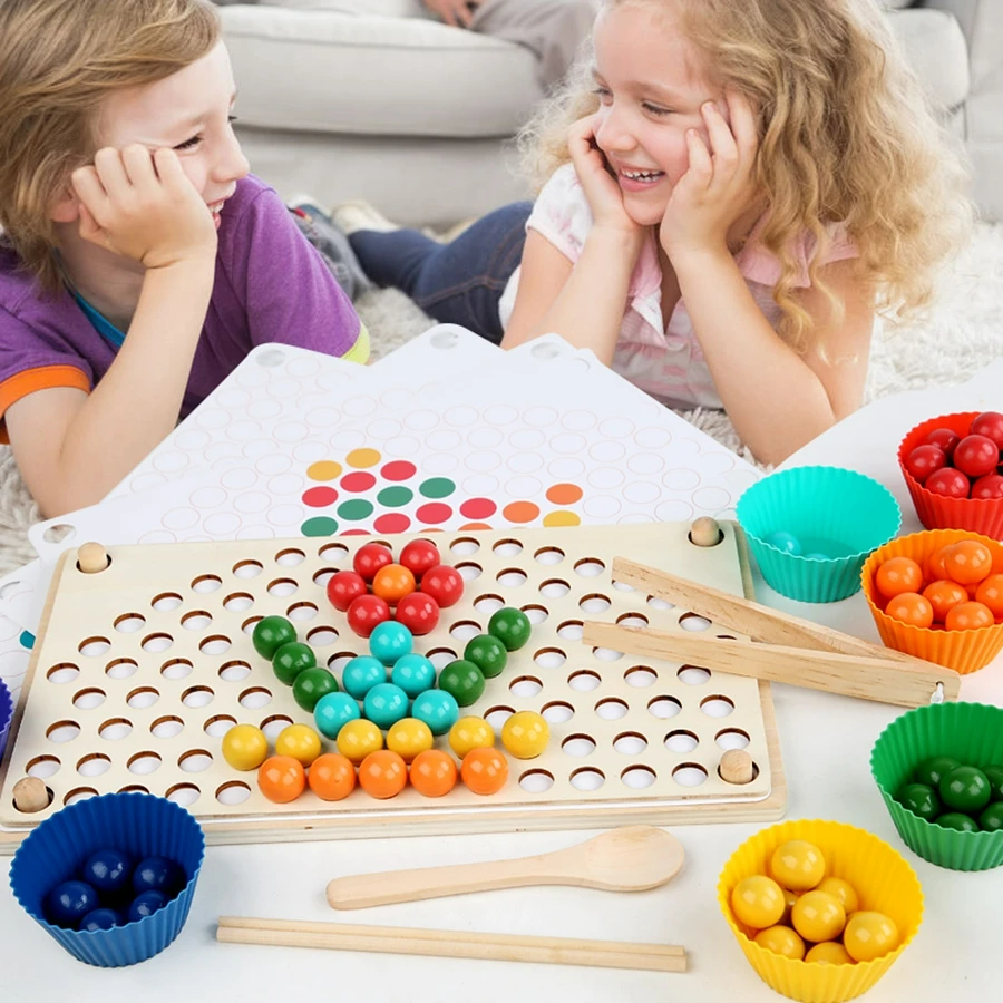 Toystar EcoToys Clip 'n Learn | Creative learning and fun - Rainbow Bead Set for Children - Creatief leren en plezier - Re...