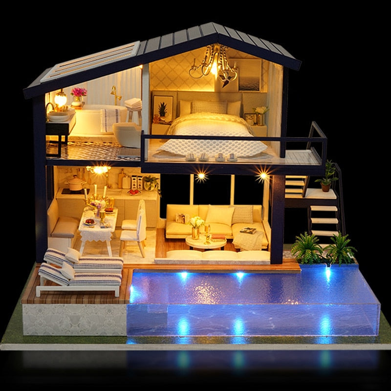 Toystar Dollhouse Miniature | Wooden Dollhouse for Children - Encouraging Creative Play - Houten Poppenhuis voor Kinderen ...