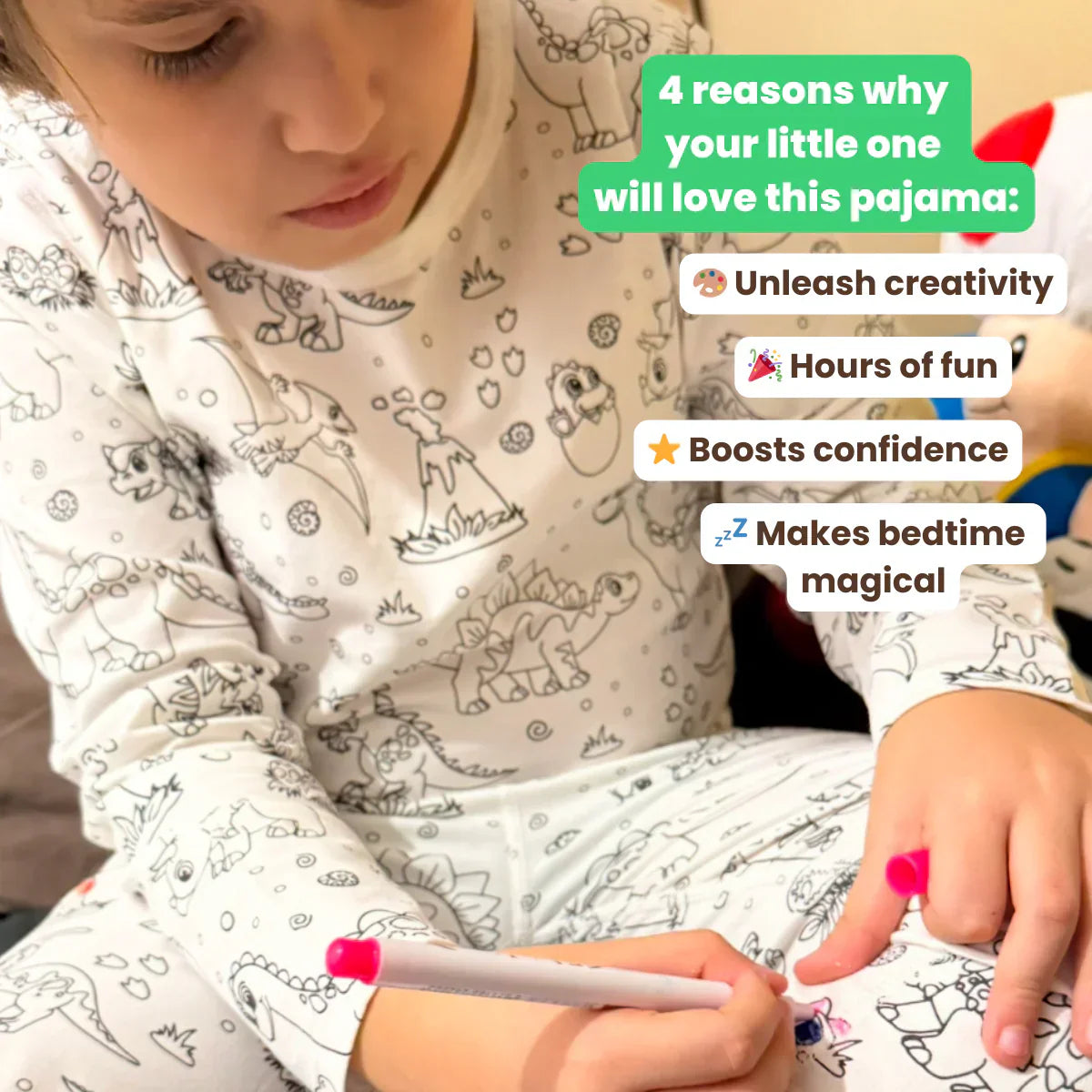 Toystar DinoDreams | Color and play - DIY pajama set with dino print - Kleuren en spelen - DIY pyjamaset met dino-print (4)