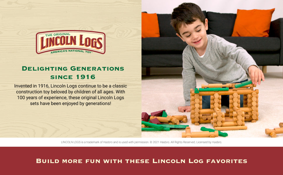 Toystar Lincoln Logs | Build & Create - Classic wooden construction set - Bestseller - Bouw & creëer - Klassieke houten co...