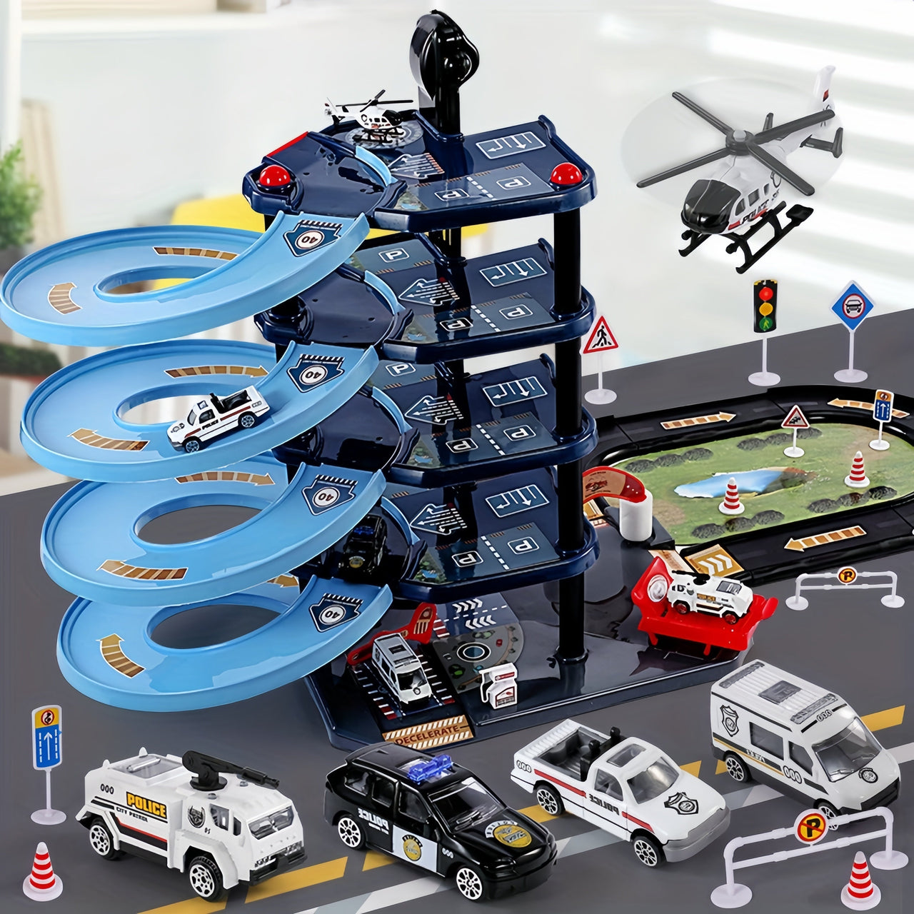 Toystar BlazeCity | Exciting rescue missions - Fire and police garage playset with cars - Bestseller - Spannende reddingsm...
