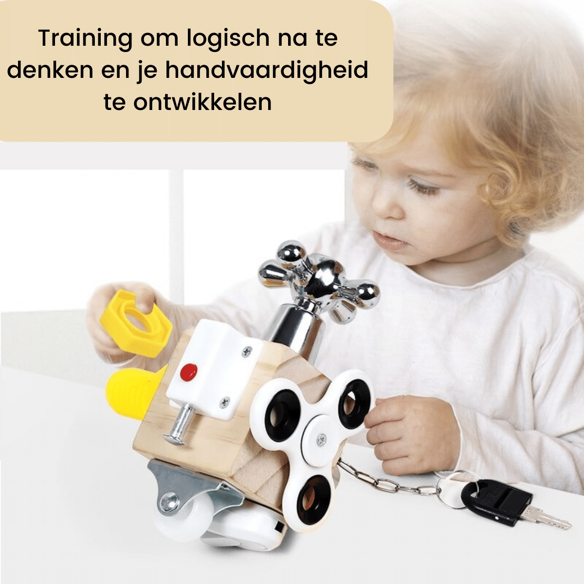 Toystar EcoToys FunCube | Develop your skills - Creative Montessori wooden play block for children - Ontwikkel je vaardigh...