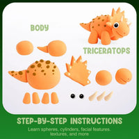 Thumbnail for Toystar DinoClay | Creative clay making with dinosaurs - DIY clay set with 6 shapes - | Creatief kleien met dinosaurussen ...