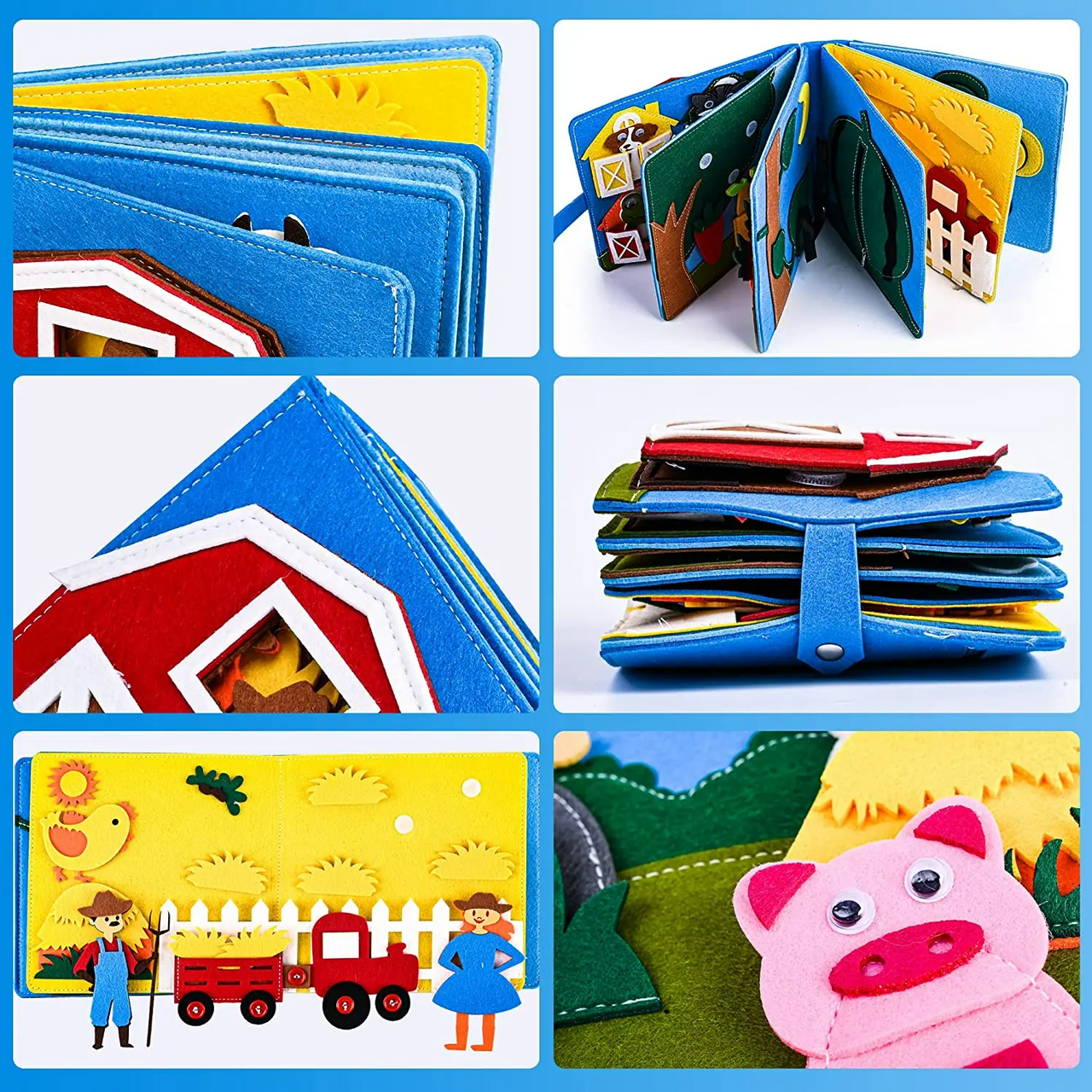 Toystar FarmFables | Stimulate Young Minds - Educational Felt Book for Toddlers - Stimuleer Jonge Geesten - Educatief Vilt...
