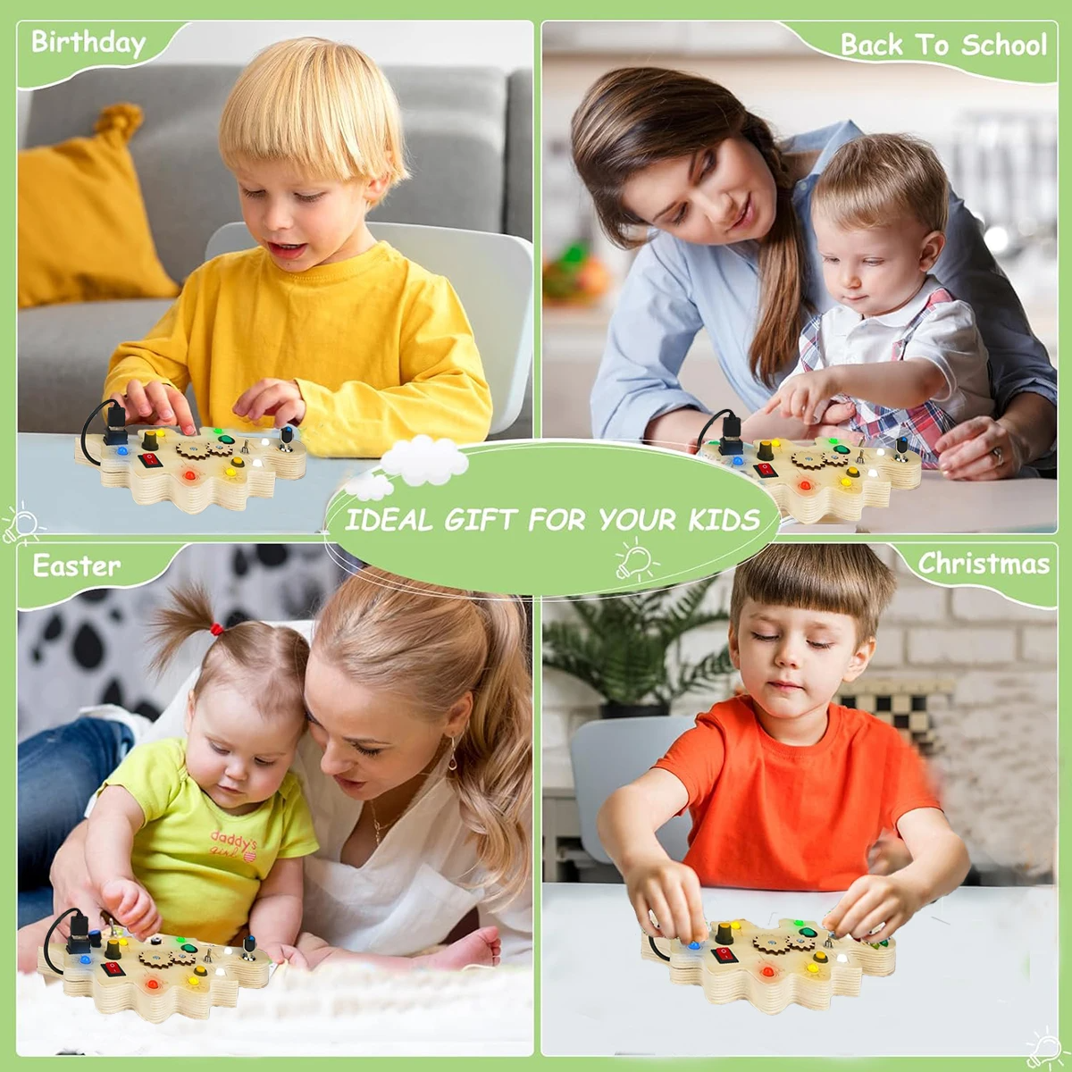 Toystar Ecotoys DinoSpark | Montessori LED Game Board - Educational Baby Toys - Montessori LED Speelbord - Educatief Baby ...