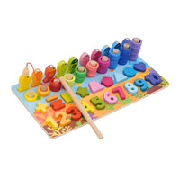Thumbnail for Toystar EcoToys NumPuzzle | Learning to count with fun - Wooden Montessori number puzzle & fishing game - Leren tellen met...