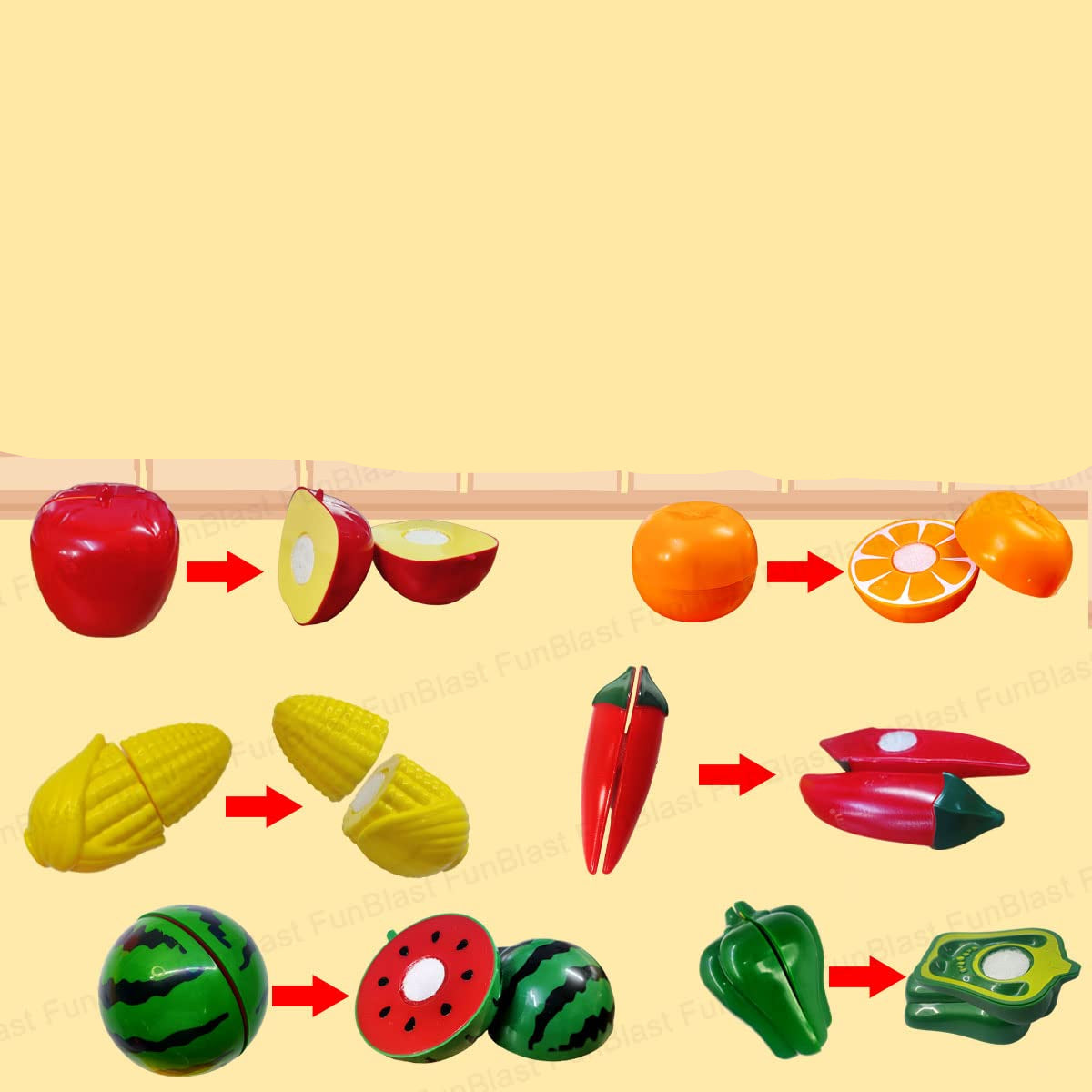 Toystar MiniChef | Playful learning to cut - Fruit and vegetable cutting set for children - Speels leren snijden - Groente...