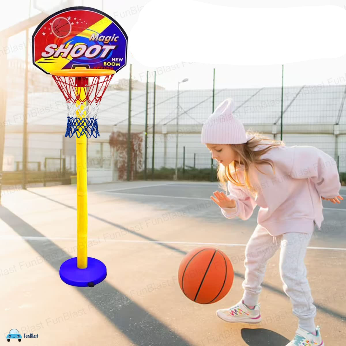 Toystar HoopStars | Enjoy endless fun - Adjustable basketball set for children with ball, ring and net - Bestseller - Scoo...