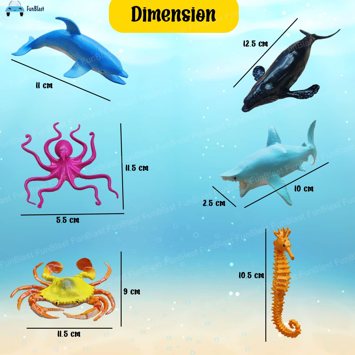Toystar OceanQuest | Dive into a magical sea - Play set with small sea animals for bath and imaginative play - Duik in een...