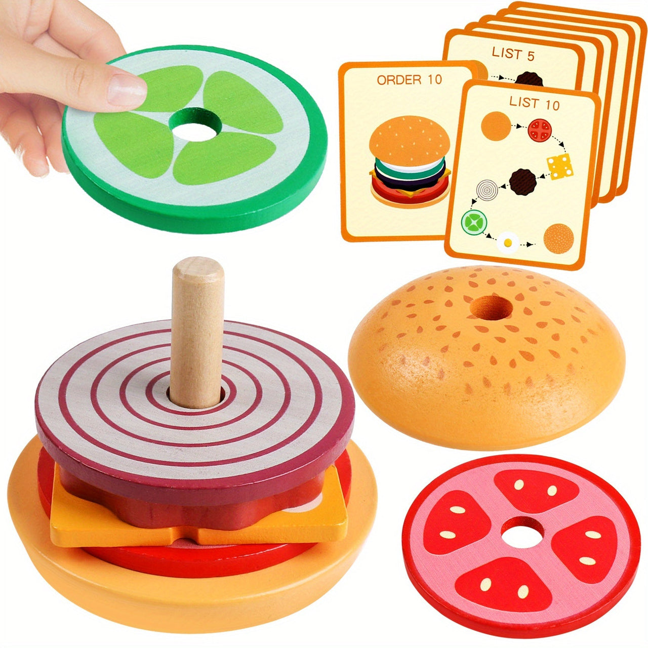 Toystar Ecotoys BurgerMaster | Playful Stacking - Educational Montessori Stacking Toys for Toddlers and Preschoolers - Spe...