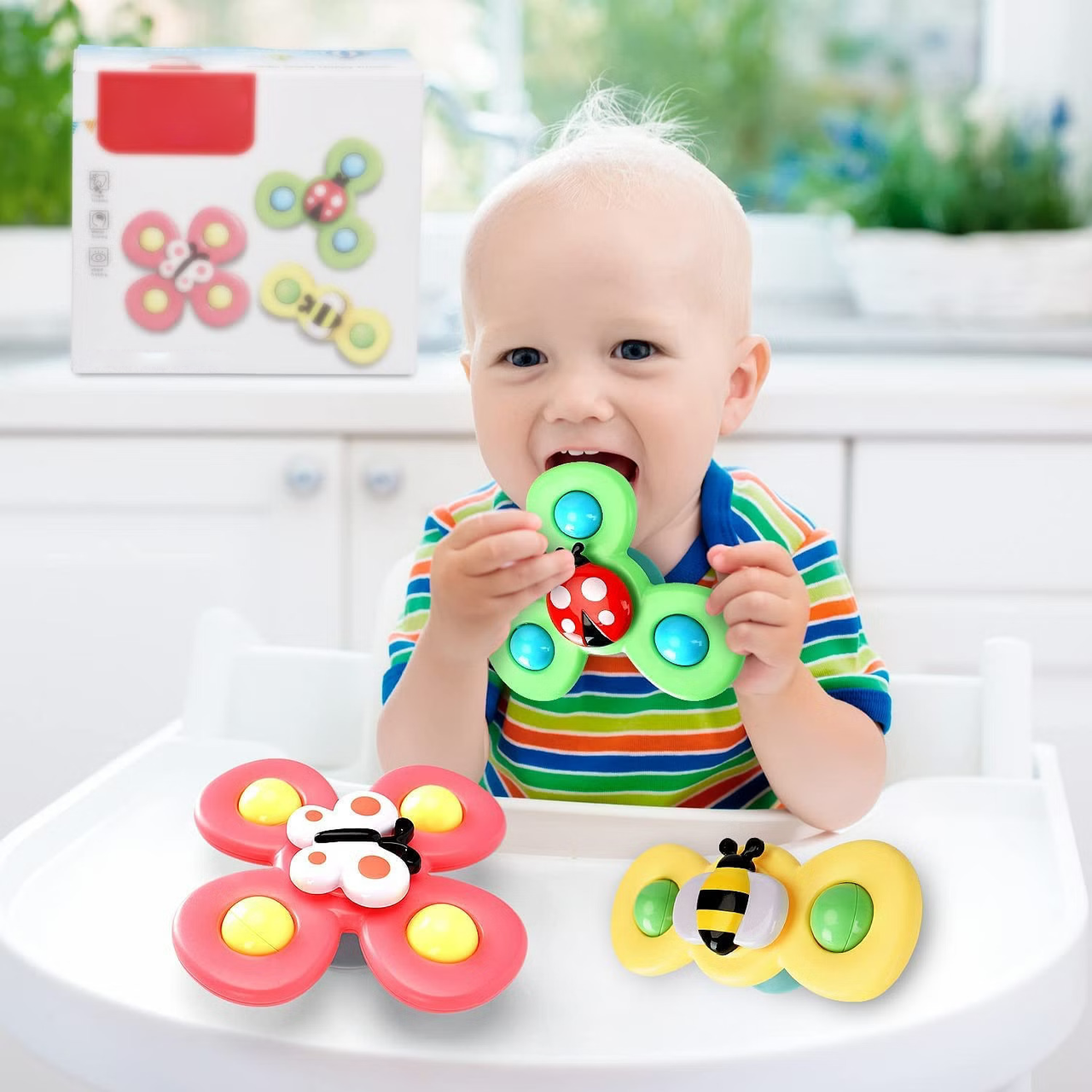 Toystar TwirlFun | Stimulates Motor Skills - Colorful Suction Cup Spinners - Stimuleert Motoriek - Kleurrijke Zuignap Spin...