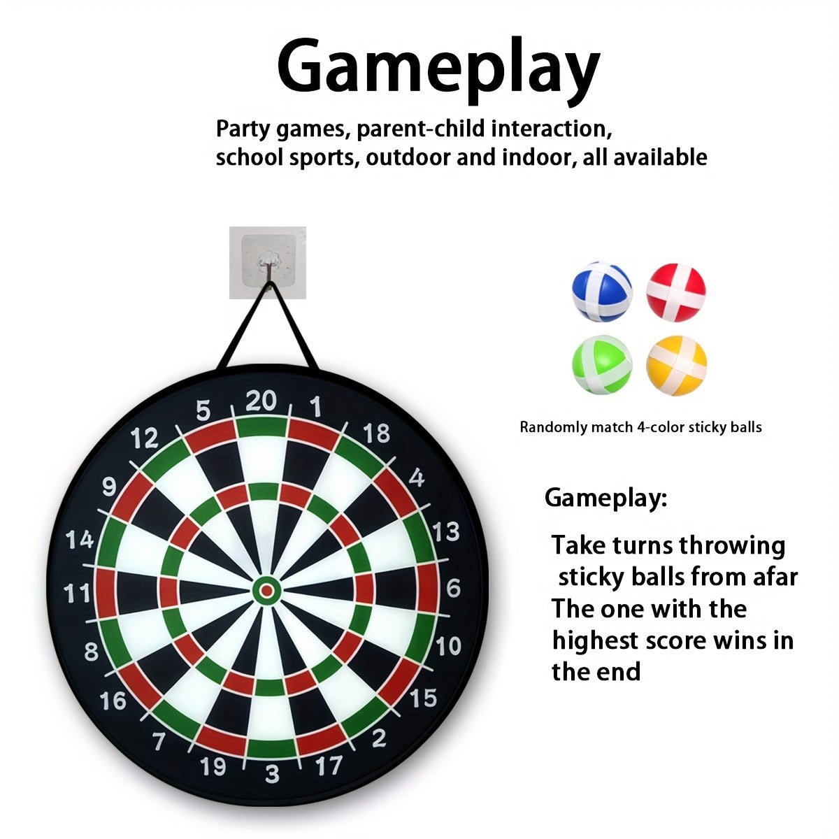 Dart game | Fun for everyone - Large fabric dartboard for indoors and outdoors