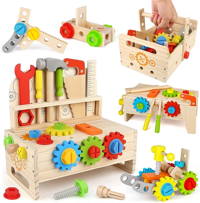 Toystar Ecotoys FixiBoard | Stimulates Creativity and Skills - Educational Wooden Game Board - Stimuleert Creativiteit en ...
