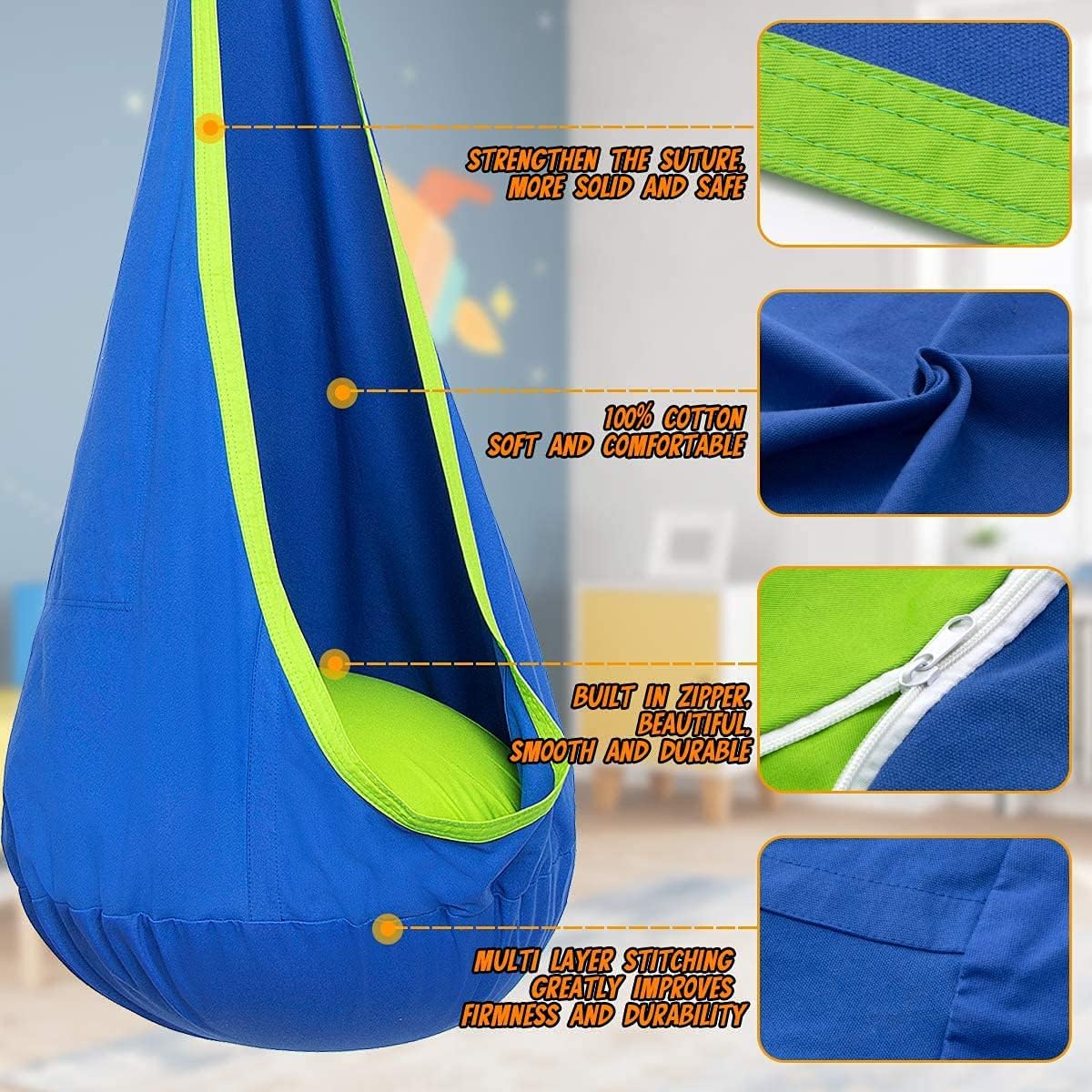 Toystar CloudNest Swing | Create a cozy play area - Hanging chair with cushion - Bestseller - Creëer een knusse speelplek ...