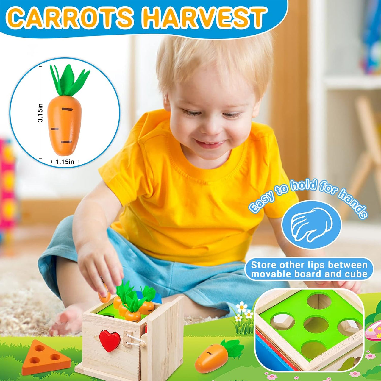 Toystar EcoToys EduPlay Box | Encourage learning and discovery - Montessori Wooden Playset - Stimuleer leren en ontdekken ...