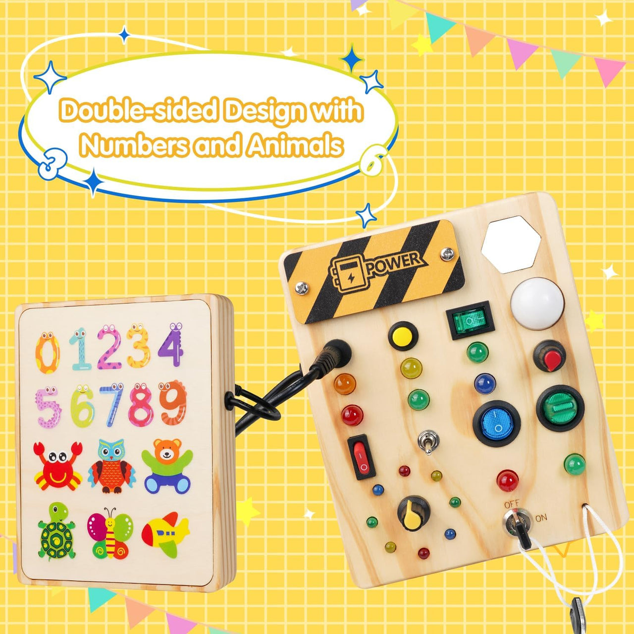 Toystar Ecotoys BusyBee Montessori Board | Discover through play - Educational toys for babies - *Ontdek spelenderwijs - E...