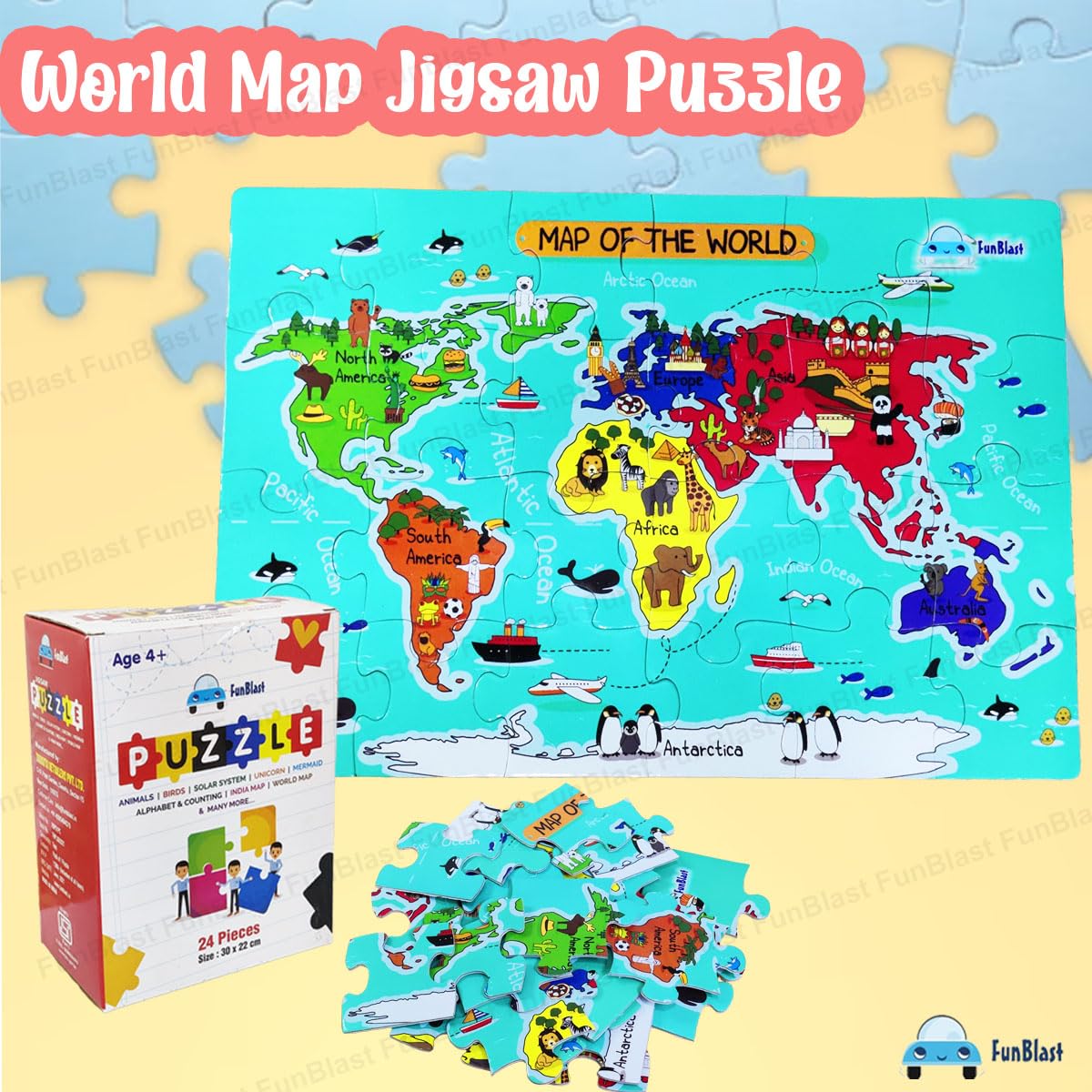 Toystar GeoQuest | Discover the world through play - Educational world map puzzle for children - Bestseller - Ontdek de we...